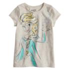 Disney's Frozen Elsa Girls 4-10 Glittery Graphic Short-sleeve Tee By Jumping Beans&reg;, Size: 5, Lt Beige