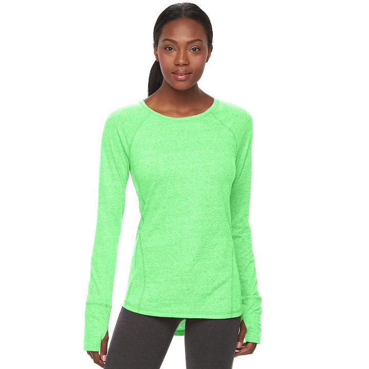 Women's Tek Gear&reg; Raglan Layering Tee, Size: Xl, Lt Green