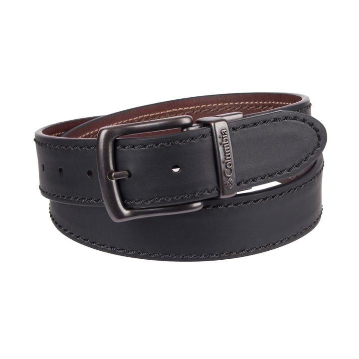 Men's Columbia Elevated Leather Reversible Casual Belt, Size: Small, Dark Brown