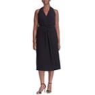 Plus Size Chaps Knot-front Halter Fit & Flare Dress, Women's, Size: 20 W, Black