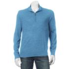 Men's Apt. 9&reg; Modern-fit Merino Wool-blend Quarter-zip Sweater, Size: Xxl, Med Blue