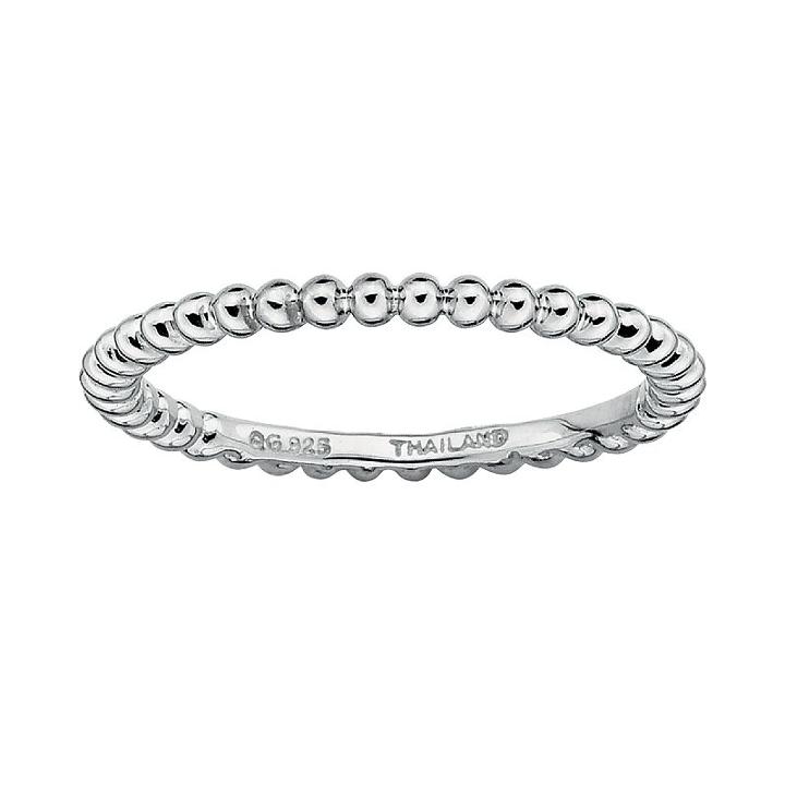 Stacks And Stones Sterling Silver Bead Stack Ring, Women's, Size: 6, Grey