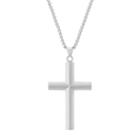 Lynx Men's Stainless Steel Cross Pendant Necklace, Size: 24, Silver