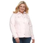 Plus Size Croft & Barrow&reg; Jean Jacket, Women's, Size: 2xl, Brt Pink