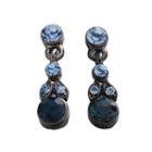 1928 Jet Blue Simulated Crystal Drop Earrings, Women's