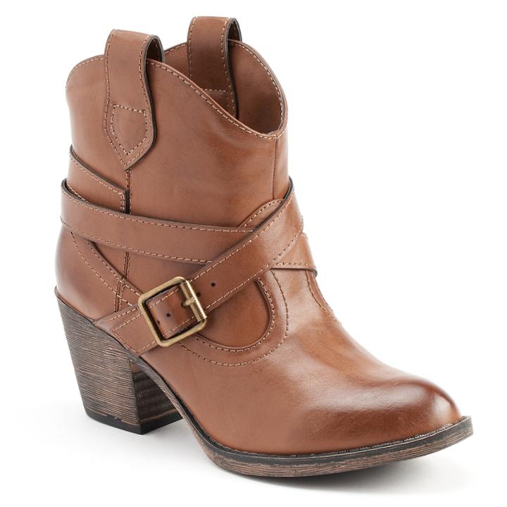 Unleashed By Rocket Dog Women's Western Ankle Boots, Size: Medium (7.5), Dark Brown
