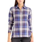 Women's Chaps Plaid Button-down Shirt, Size: Xl, Blue