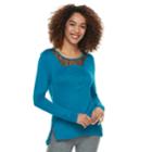 Women's Balance Collection Valerie Long Sleeve Tee, Size: Small, Med Blue