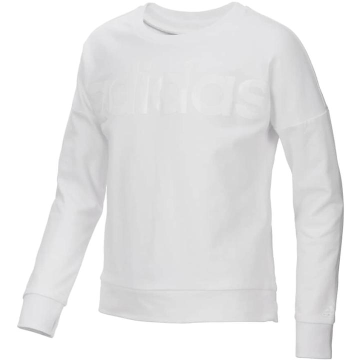 Girls 7-16 Adidas Long Sleeve Cropped Sweatshirt, Size: Xl, White