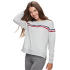 Juniors' Pink Republic Chest Stripe Sweatshirt, Teens, Size: Xl, Grey