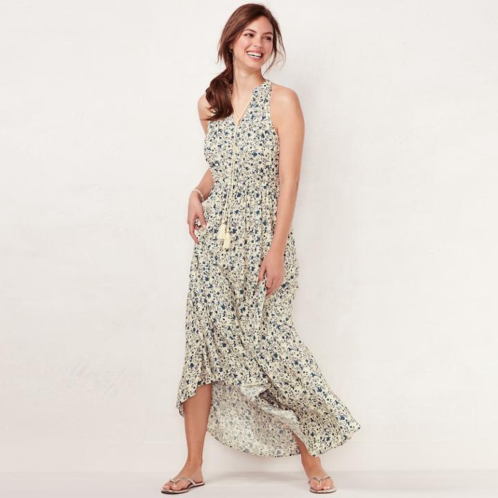 Women's Lc Lauren Conrad Print Halter Maxi Dress, Size: Xxl, Lt Yellow