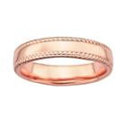 Stacks And Stones 18k Rose Gold Over Silver Milgrain Stack Ring, Women's, Size: 6, Grey
