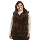 Plus Size Weathercast Faux-fur Vest, Women's, Size: 2xl, Brown
