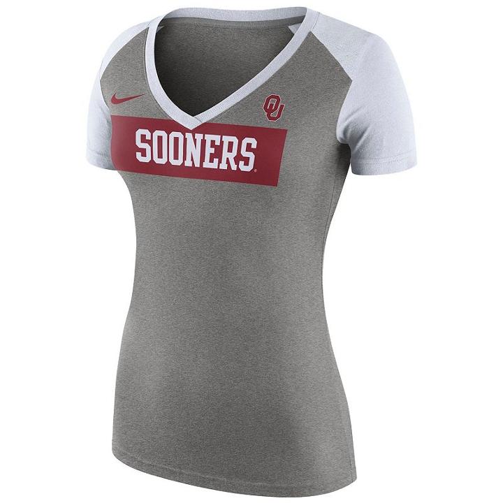 Women's Nike Oklahoma Sooners Football Top, Size: Large, Dark Grey