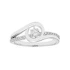 14k White Gold 3/8 Carat T.w. Diamond Oval Twist Ring, Women's, Size: 7