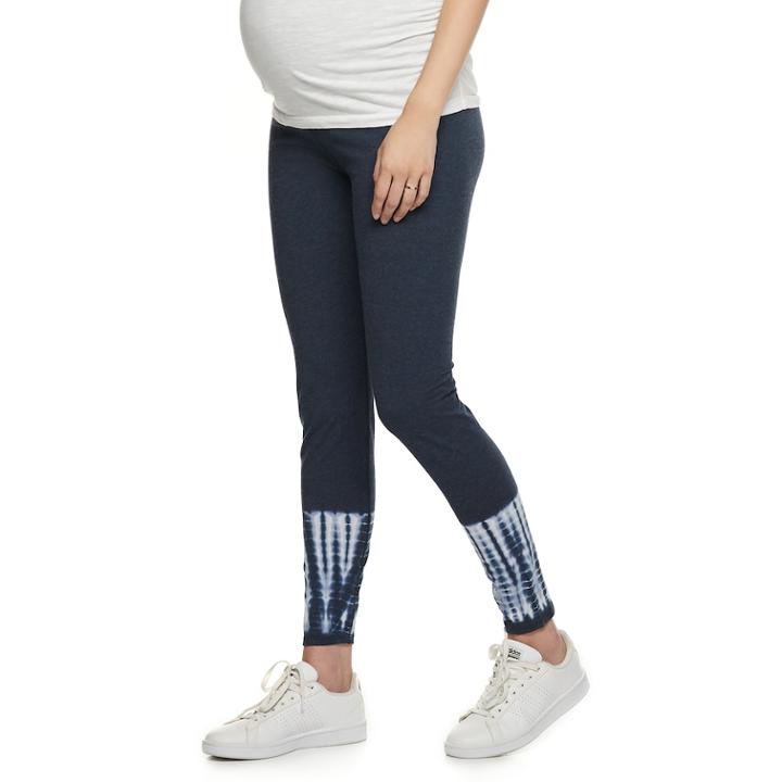 Maternity A:glow Belly Panel Solid Leggings, Women's, Size: L-mat, Dark Blue