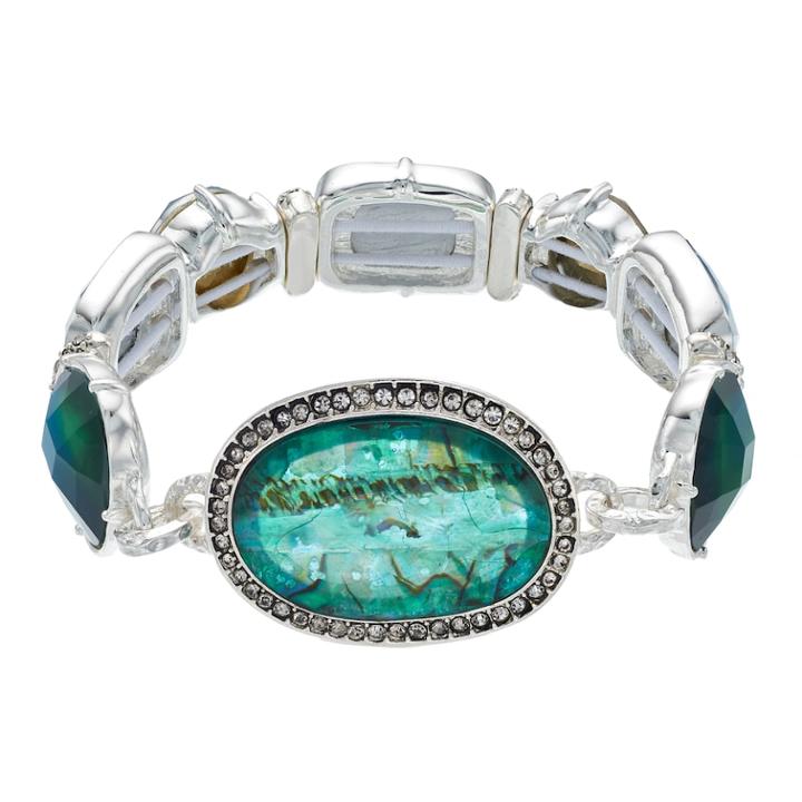 Dana Buchman Composite Shell Geometric Stretch Bracelet, Women's, Blue