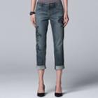 Women's Simply Vera Vera Wang Roll Cuff Capri, Size: 2, Med Blue