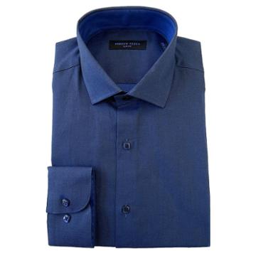 Men's Andrew Fezza Slim-fit Comfort Flex Collar Dress Shirt, Size: 16.5, Blue (navy)