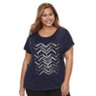 Plus Size Apt. 9&reg; Embellished Top, Women's, Size: 1xl, Blue