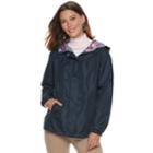 Women's D.e.t.a.i.l.s Hooded Reversible Jacket, Size: Medium, Blue (navy)