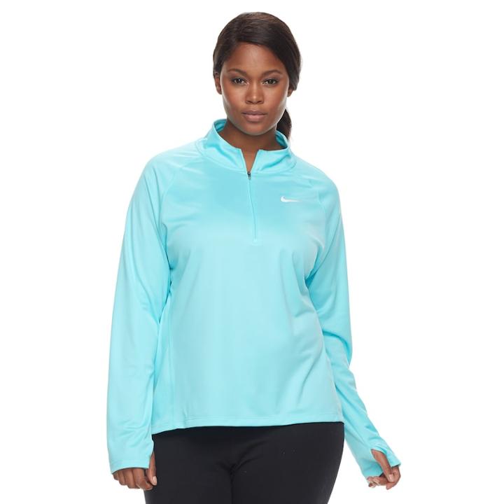 Plus Size Nike Dry 1/2-zip Running Top, Women's, Size: 2xl, Blue