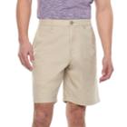 Men's Marc Anthony Slim-fit Linen-blend Flat-front Shorts, Size: 33, Med Beige