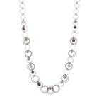 Long Beaded Orbital Circle Link Necklace, Women's, Med Grey