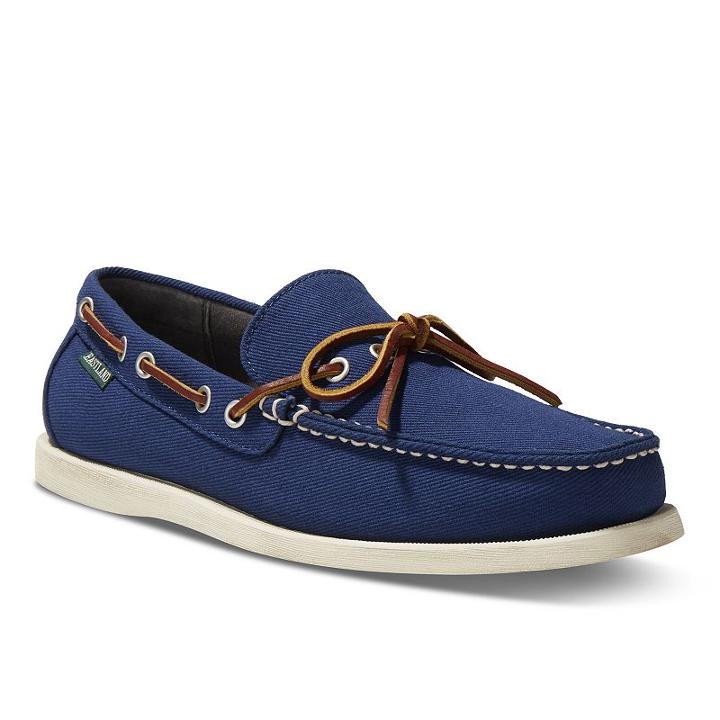 Eastland Yarmouth Canvas Camp Men's Moccasins, Size: Medium (9.5), Blue (navy)