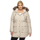 Plus Size Apt. 9&reg; Hooded Faux-fur Anorak Parka, Women's, Size: 1xl, Lt Beige