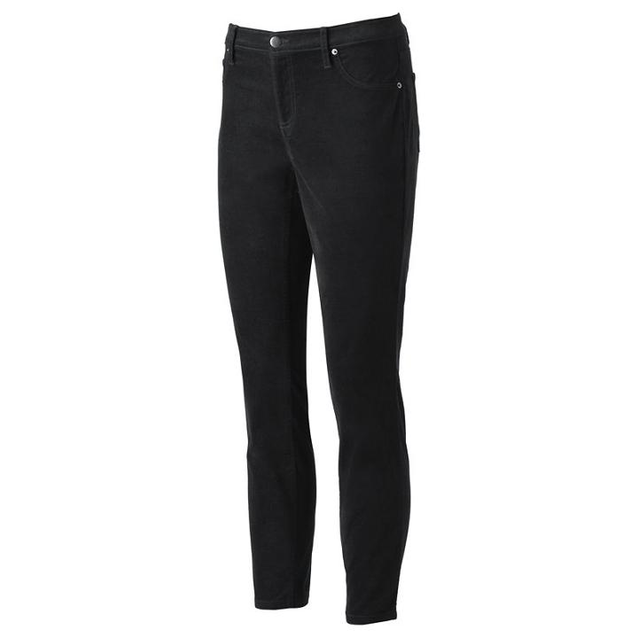 Juniors' Joe B Velvet Skinny Pants, Girl's, Size: 3, Black