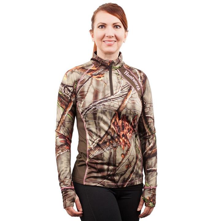 Huntworth Active Quarter-zip Fleece Hiking Top - Women's, Size: Small, Green