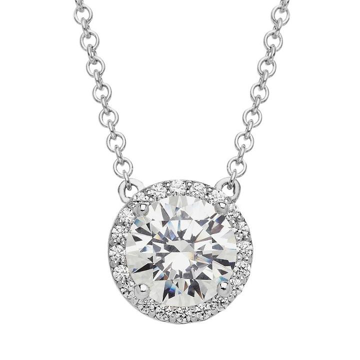 Emotions Sterling Silver Necklace - Made With Swarovski Zirconia, Women's, Size: 18, White