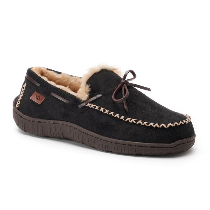 Men's Dockers Rugged Boater Moccasin Slippers, Size: Large, Black