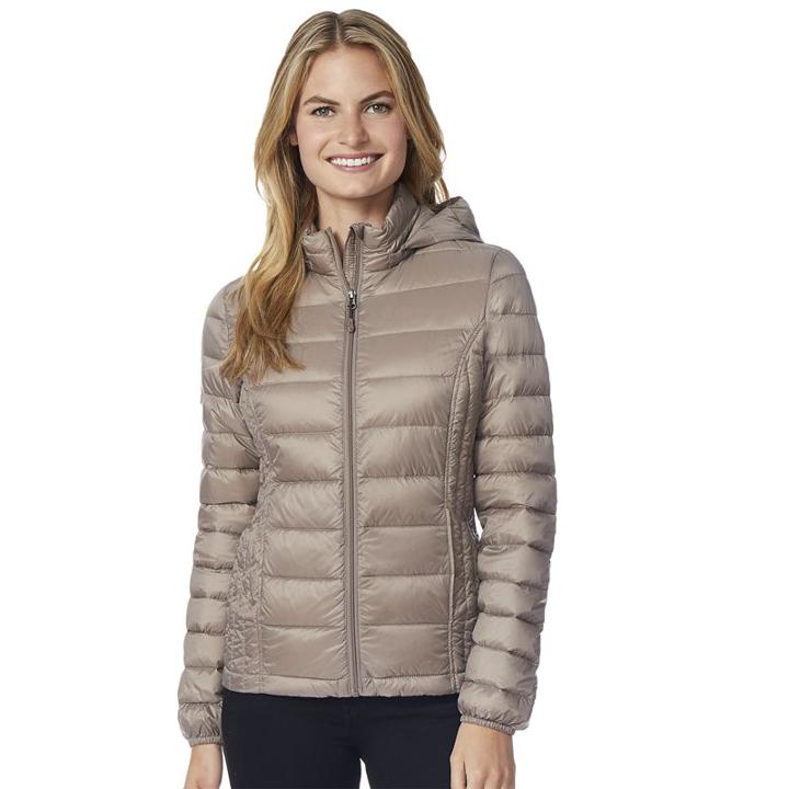 Women's Heat Keep Down Hooded Puffer Jacket, Size: Small, Med Red