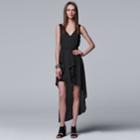 Women's Simply Vera Vera Wang Ruffled High-low Hem Dress, Size: Small, Black