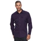 Men's Apt. 9&reg; Flex Stretch Woven Button-down Shirt, Size: Large, Drk Purple