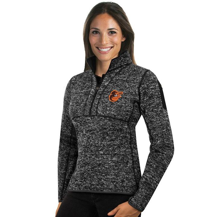 Women's Antigua Baltimore Orioles Fortune Midweight Pullover Sweater, Size: Large, Black