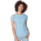Women's Chaps Lace Overlay Top, Size: Small, Blue
