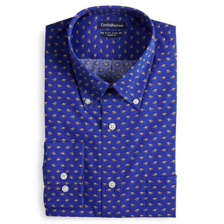 Men's Croft & Barrow&reg; Easy-care Button-down Collar Dress Shirt, Size: 18.5 36/7b, Blue