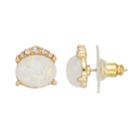 Lc Lauren Conrad Simulated Opal Oval Nickel Free Stud Earrings, Women's, White
