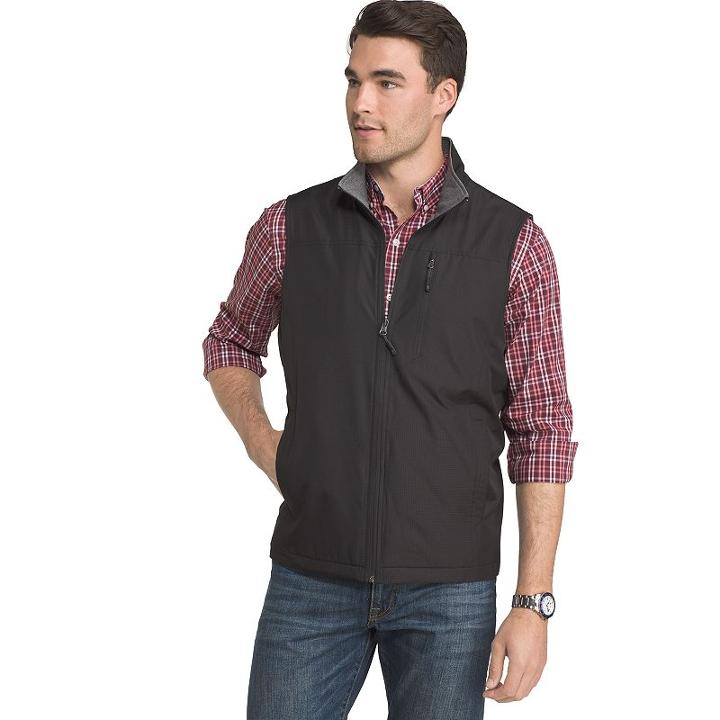 Men's Izod Regular-fit Reversible Vest, Size: Medium, Black