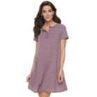 Women's Sonoma Goods For Life&trade; Henley T-shirt Dress, Size: Large, Med Purple