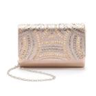 Gunne Sax By Jessica Mcclintock Alexis Studded Satin Crossbody Clutch, Women's, Beig/green (beig/khaki)