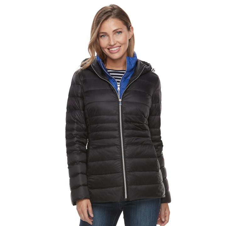 Women's D.e.t.a.i.l.s Down Vest & Jacket Set, Size: Small, Black