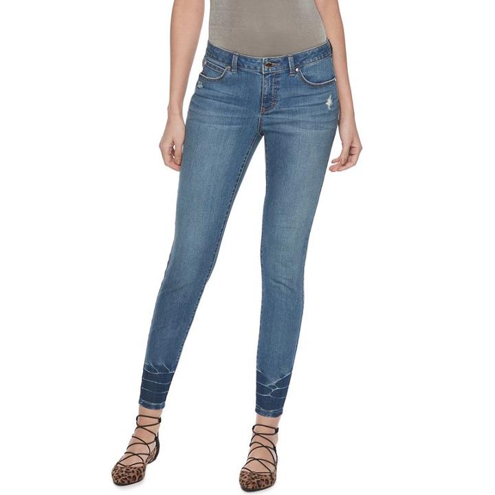 Women's Jennifer Lopez Dip-dyed Skinny Ankle Jeans, Size: 2 - Regular, Blue Other