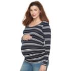 Maternity A:glow Ruched Scoopneck Tee, Women's, Size: Xxl-mat, Dark Blue