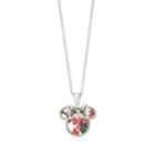 Disney Minnie Mouse Sterling Silver Crystal Necklace, Women's, Size: 16, Red