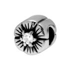Individuality Beads Sterling Silver Cubic Zirconia Flower Bead, Women's, White