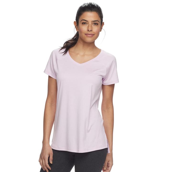 Women's Tek Gear&reg; Performance Base Layer Side Slit Tee, Size: Xl, Lt Purple